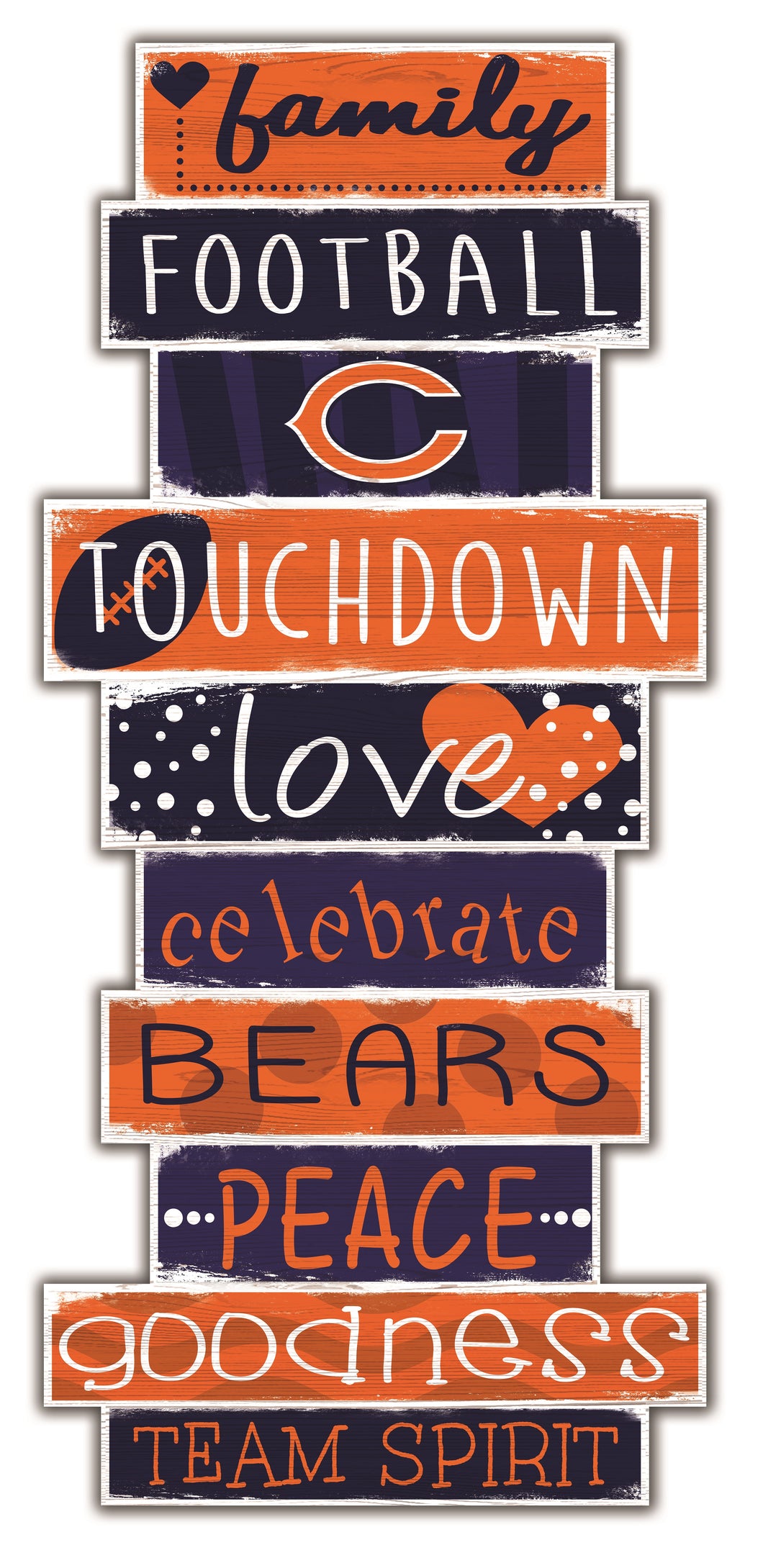 Chicago Bears Celebrations Stack Wood Sign -24