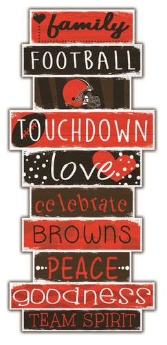 Cleveland Browns Celebrations Stack Wood Sign -24