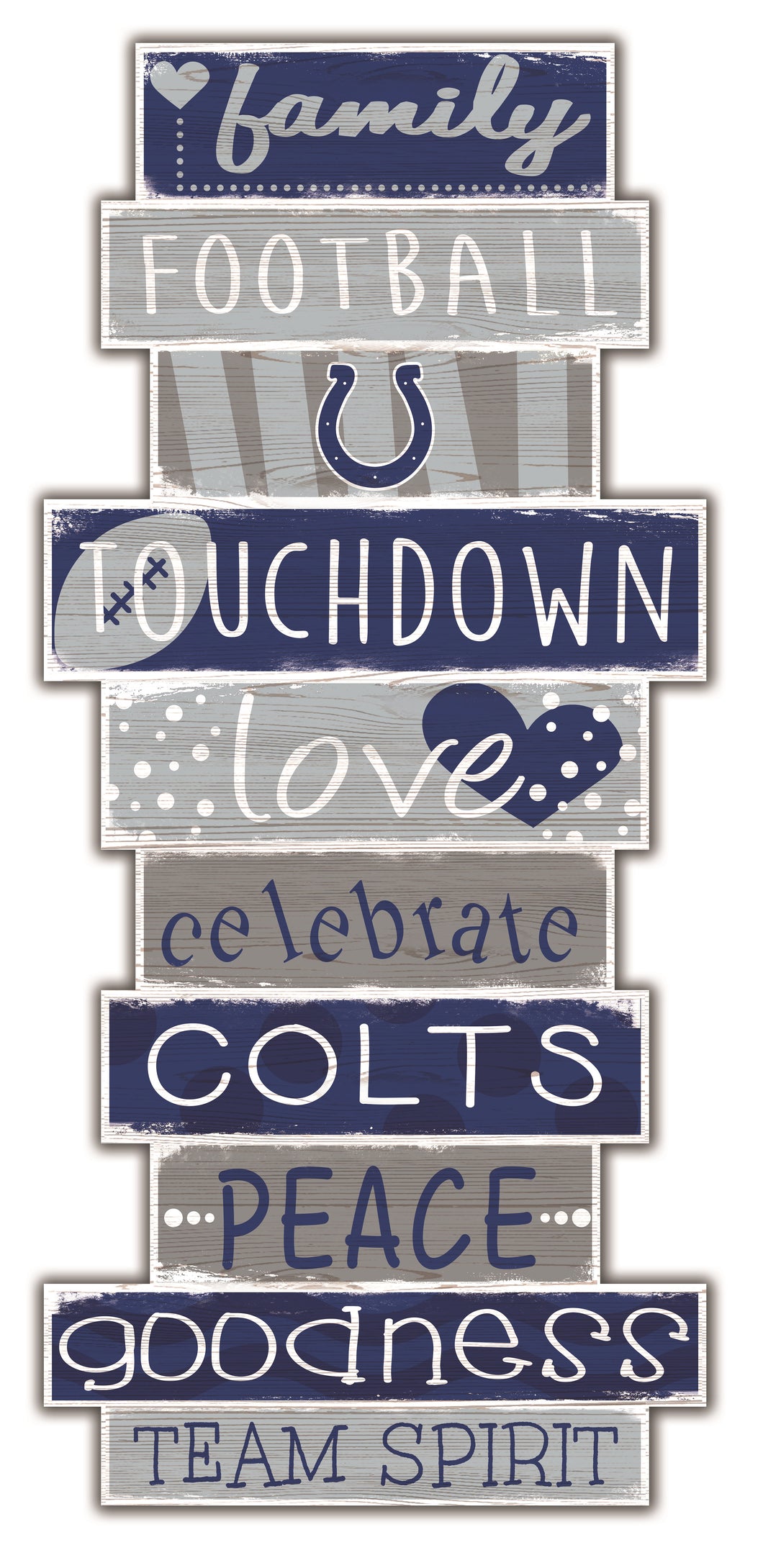 Indianapolis Colts Celebrations Stack Wood Sign -24