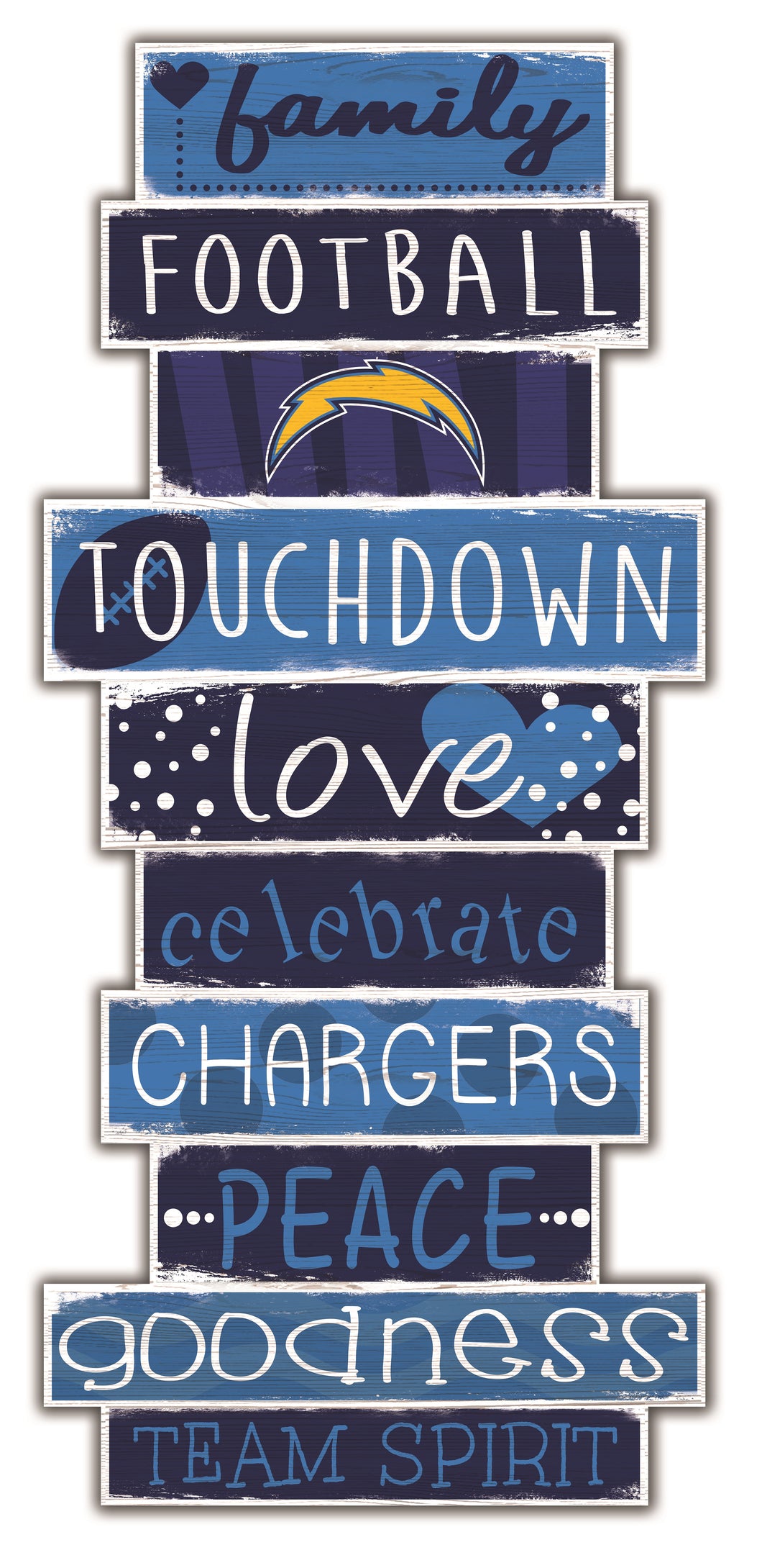 Los Angeles Chargers Celebrations Stack Wood Sign -24