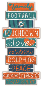 Miami Dolphins Celebrations Stack Wood Sign -24"