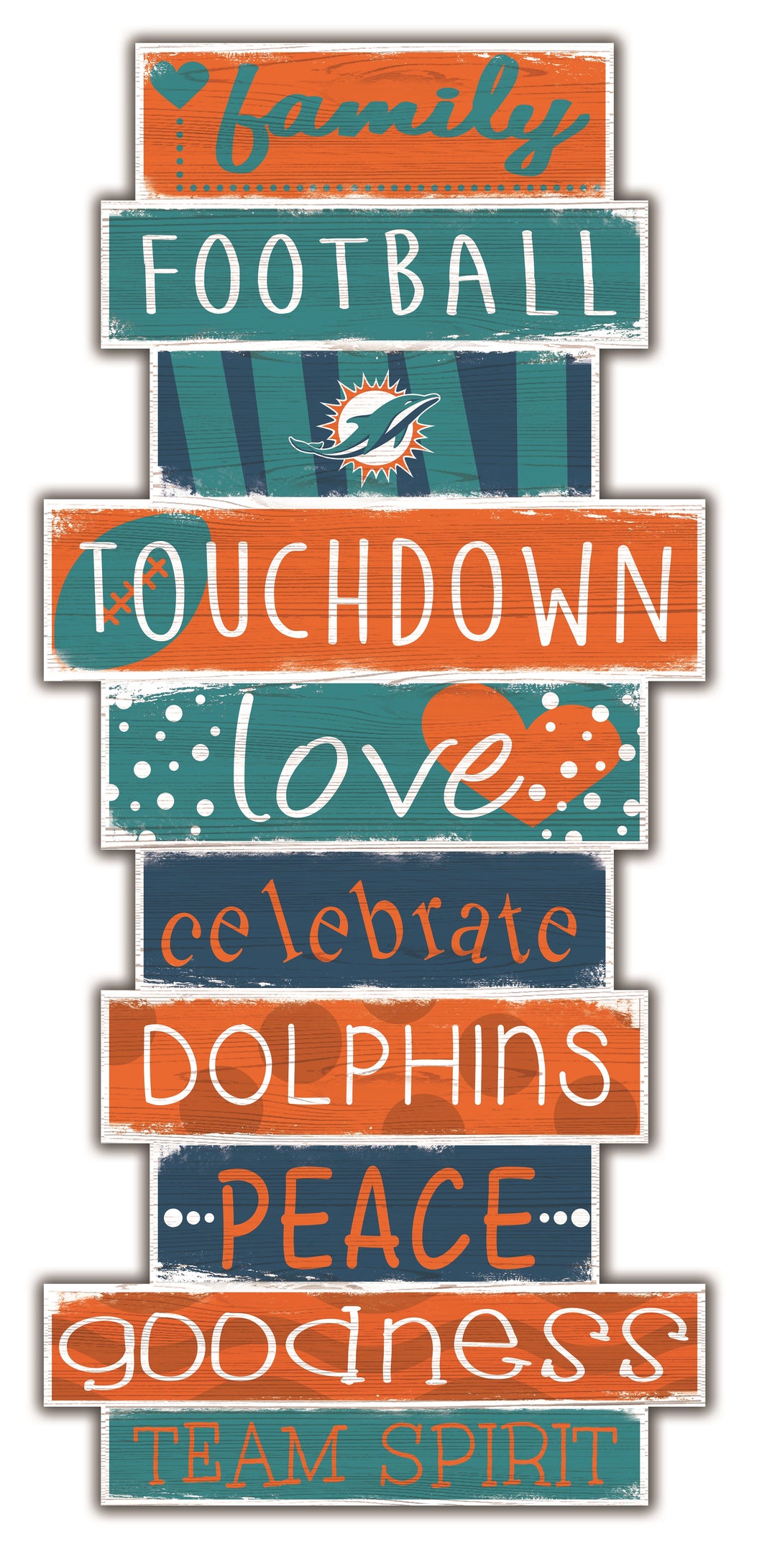 Miami Dolphins Celebrations Stack Wood Sign -24
