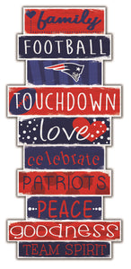 New England Patriots Celebrations Stack Wood Sign -24"