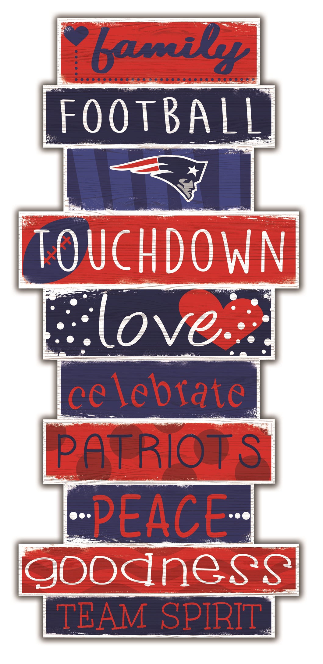 New England Patriots Celebrations Stack Wood Sign -24