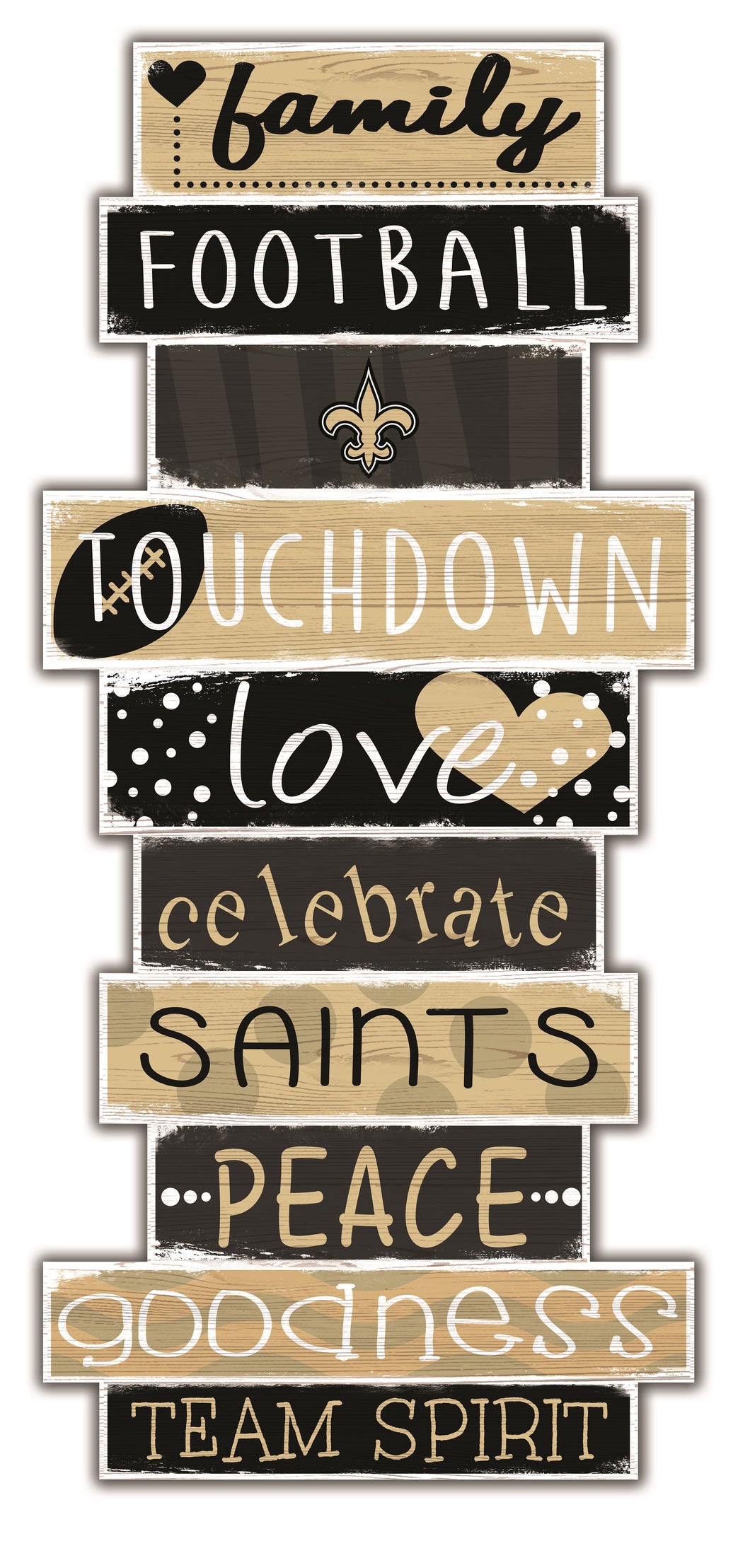 New Orleans Saints Celebrations Stack Wood Sign -24