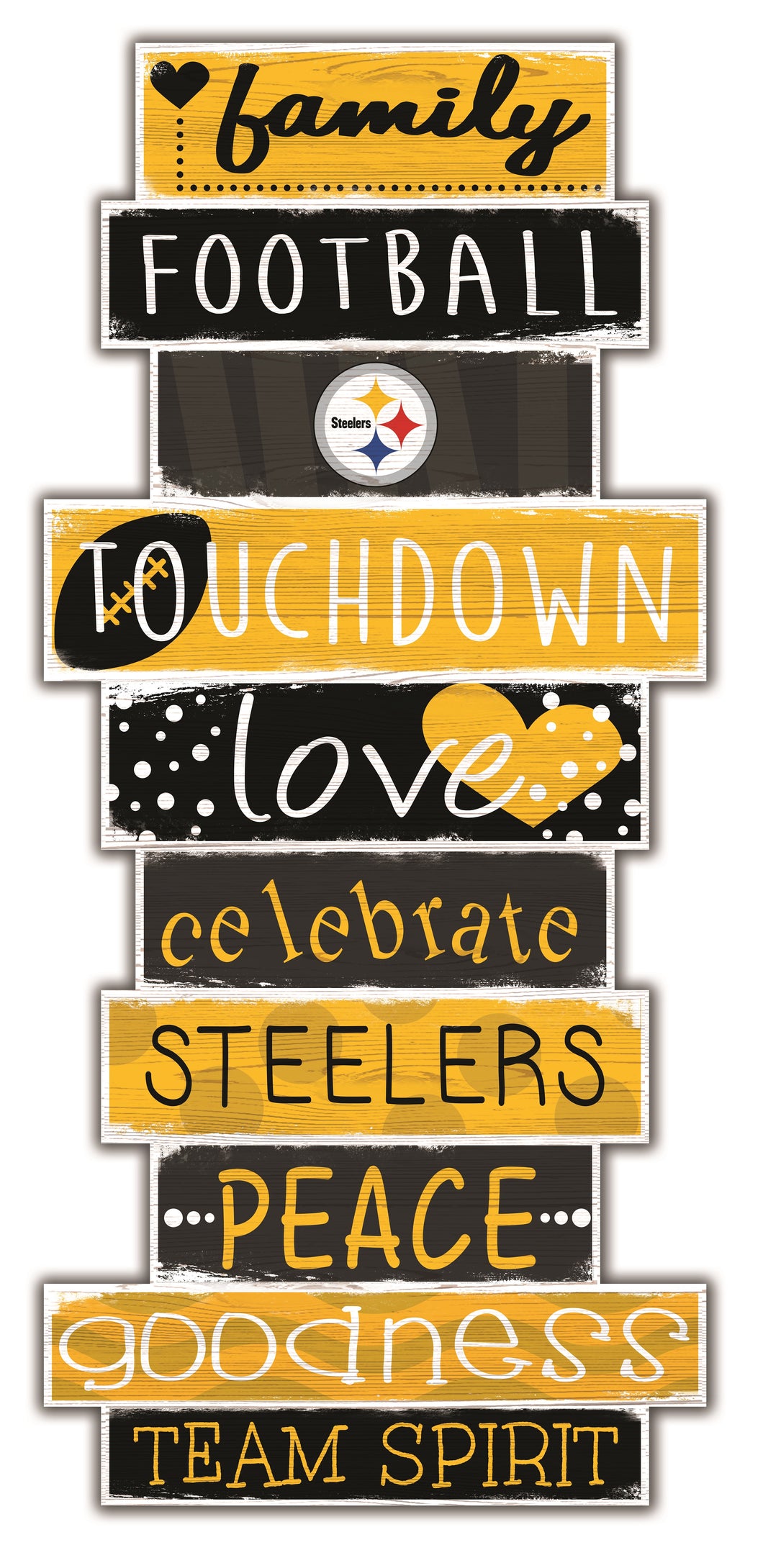 Pittsburgh Steelers Celebrations Stack Wood Sign -24