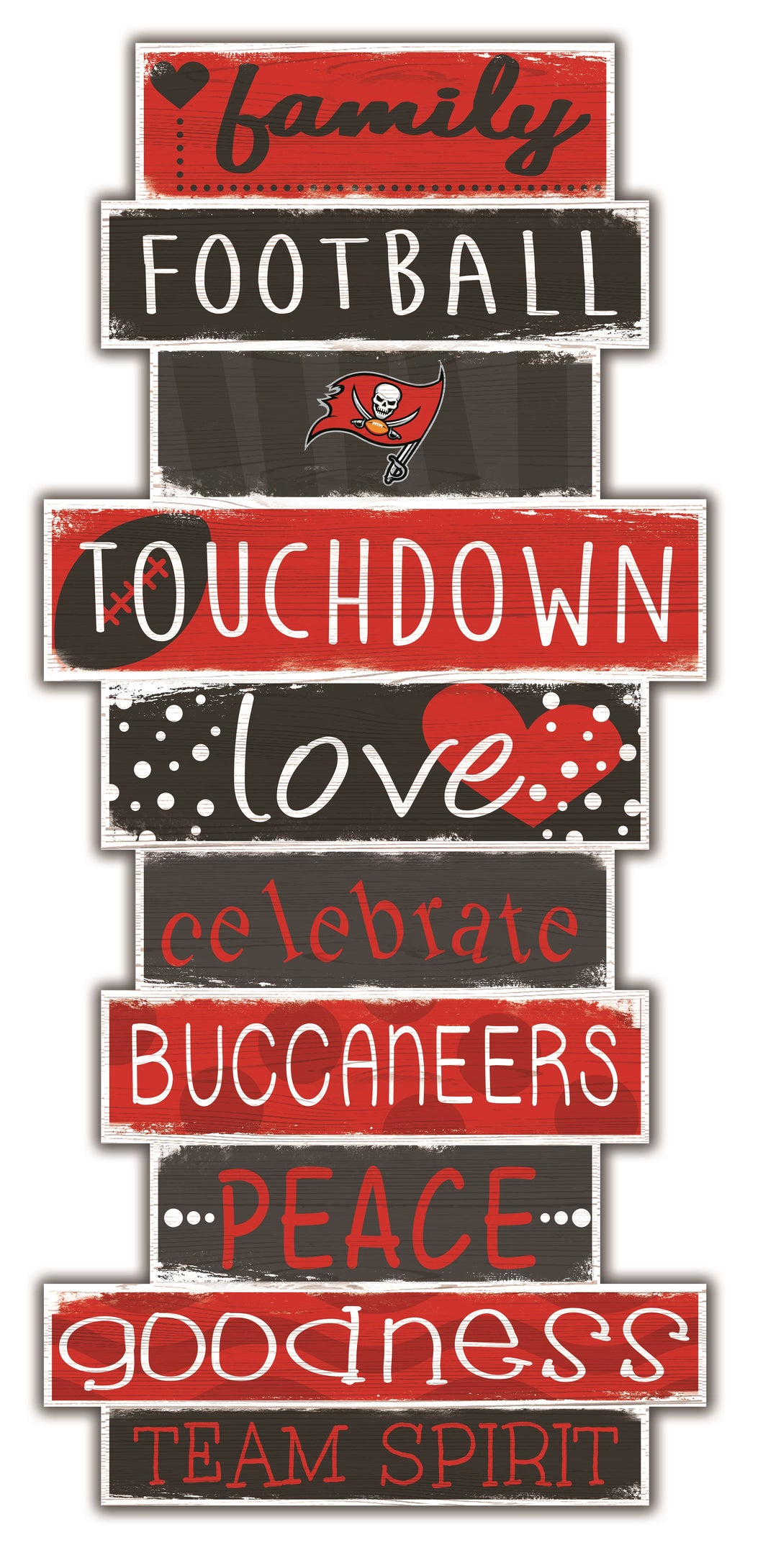 Tampa Bay Buccaneers Celebrations Stack Wood Sign -24