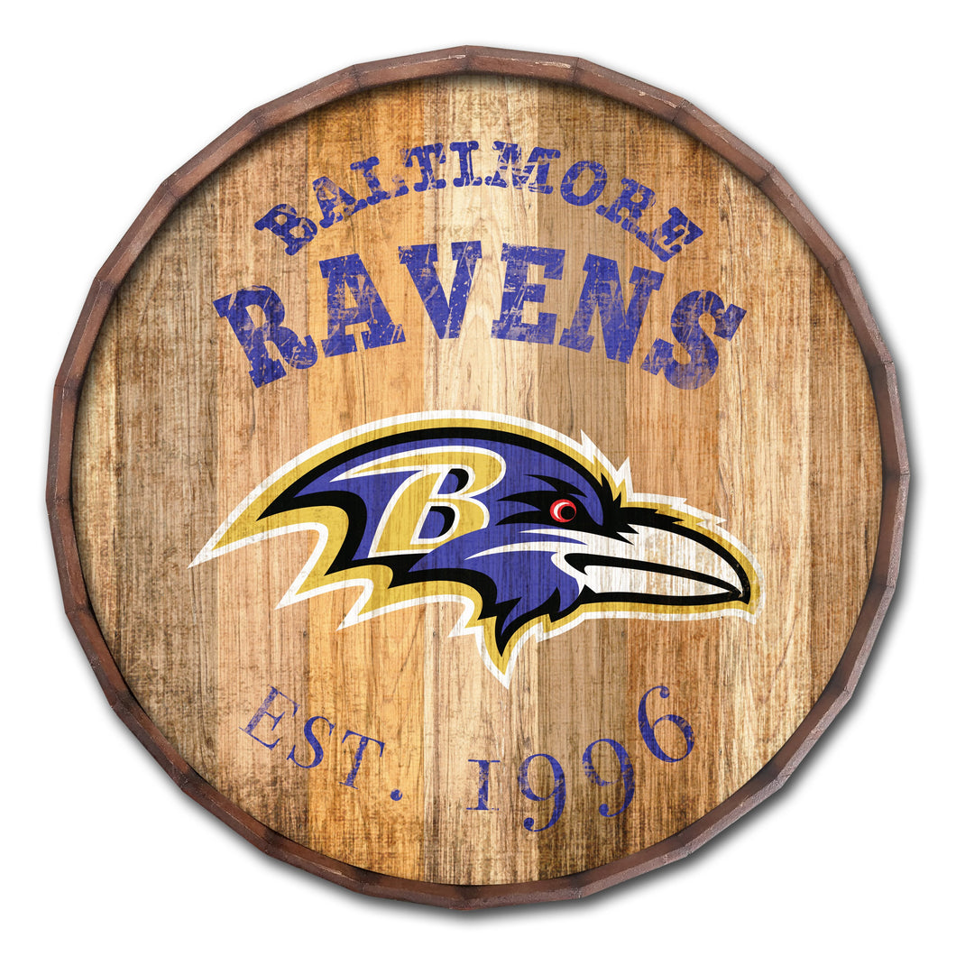 Baltimore Ravens Distressed 24 x 24 Round Wall Art