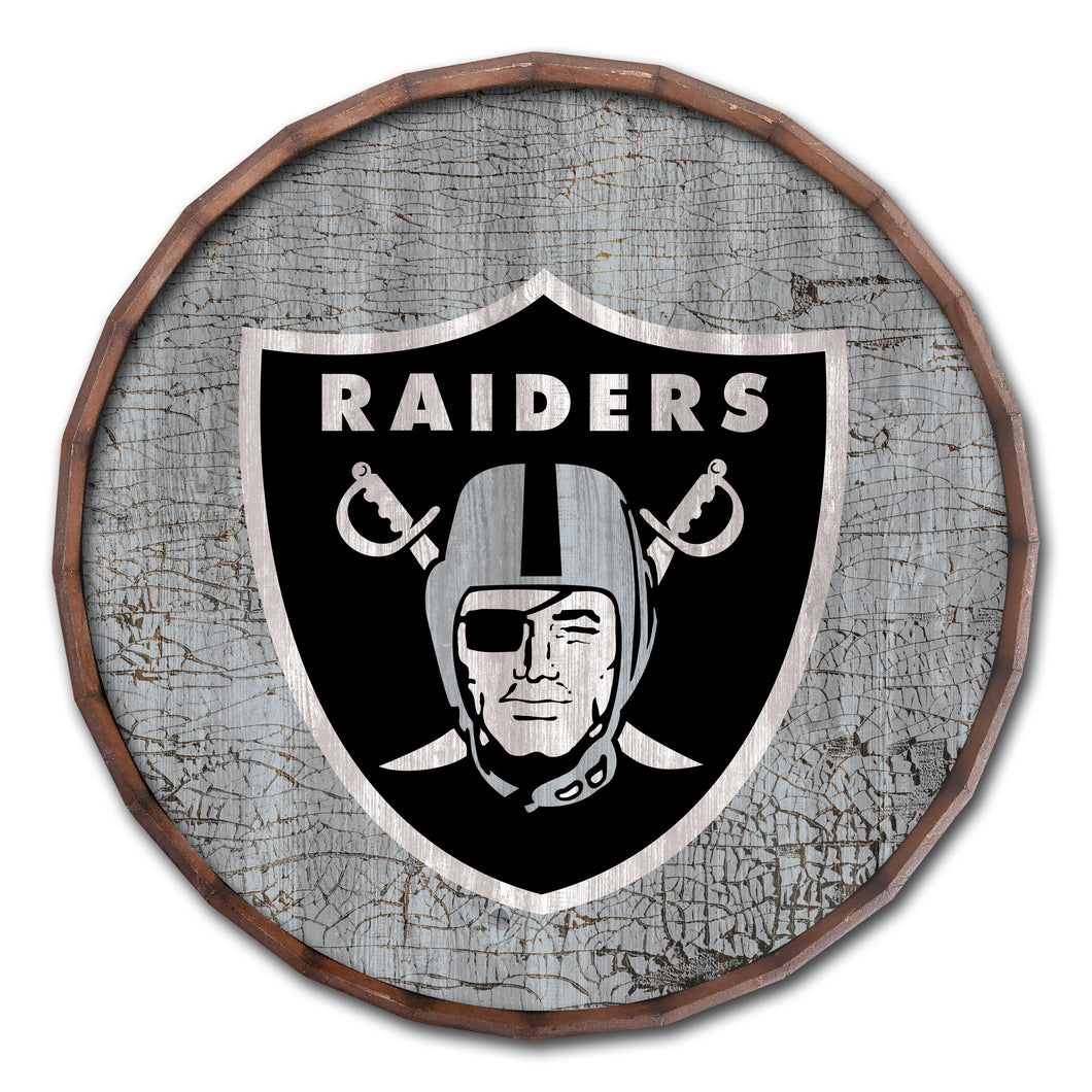 Oakland Raiders Cracked Color Barrel Top - 16