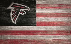 Atlanta Falcons Distressed Flag Sign - 11"x19"
