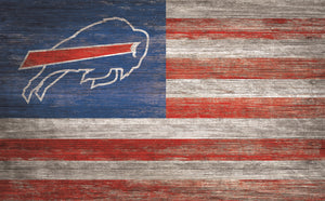 Buffalo Bills Distressed Flag Sign - 11"x19"