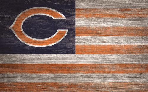 Chicago Bears Distressed Flag Sign - 11