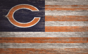 Chicago Bears Distressed Flag Sign - 11"x19"