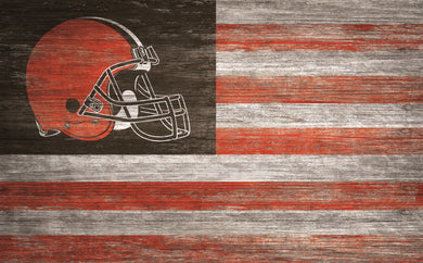 Cleveland Browns Distressed Flag Sign - 11
