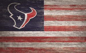Houston Texans Distressed Flag Sign - 11"x19"