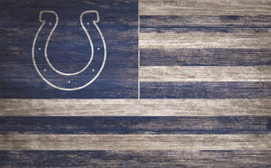 Indianapolis Colts Distressed Flag Sign - 11"x19"