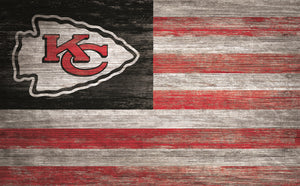 Kansas City Chiefs Distressed Flag Sign - 11"x19"