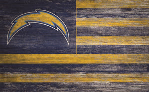Los Angeles Chargers Distressed Flag Sign - 11"x19"