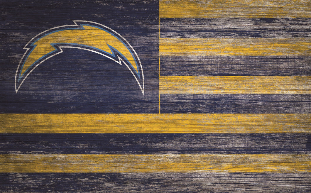 Los Angeles Chargers Distressed Flag Sign - 11