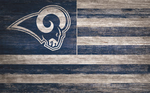 Los Angeles Rams Distressed Flag Sign - 11"x19"