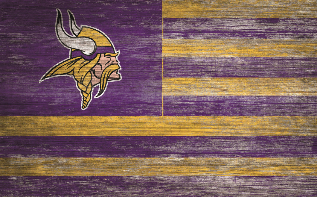 Minnesota Vikings Distressed Flag Sign - 11