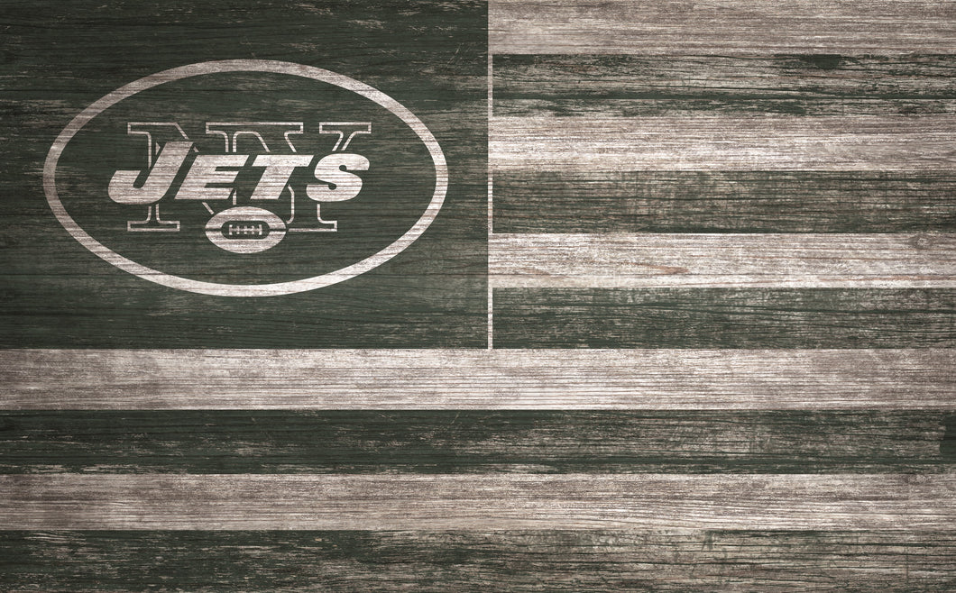 New York Jets Distressed Flag Sign - 11