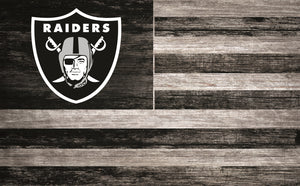 Oakland Raiders Distressed Flag Sign - 11"x19"