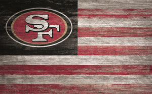San Francisco 49ers Distressed Flag Sign - 11"x19"