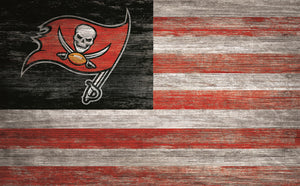 Tampa Bay Buccaneers Distressed Flag Sign - 11"x19"