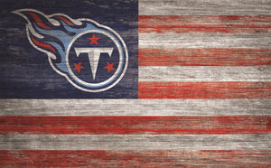 Tennessee Titans Distressed Flag Sign - 11"x19"