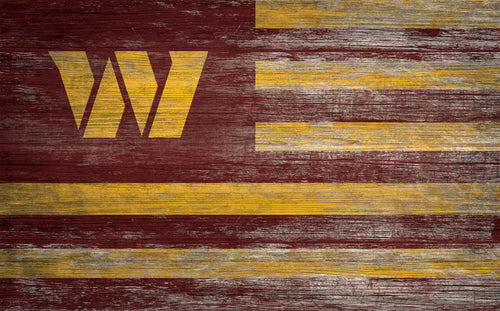 Washington Commanders Distressed Flag Sign - 11