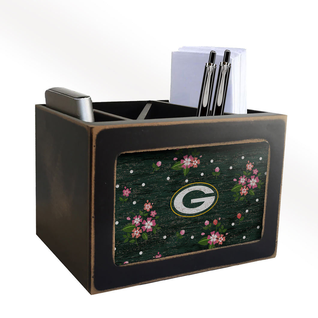 Green Bay Packers Floral Desktop Organizer