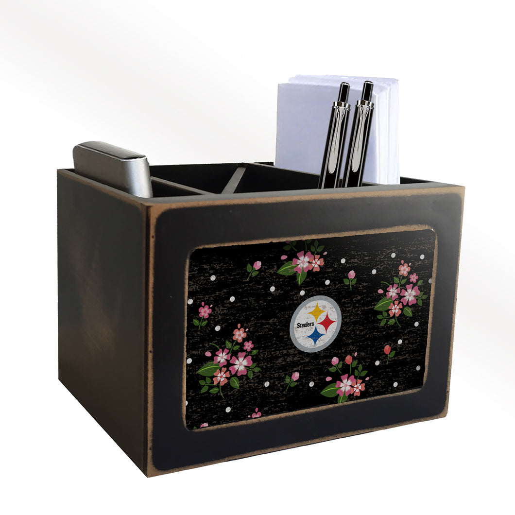 Pittsburgh Steelers Floral Desktop Organizer