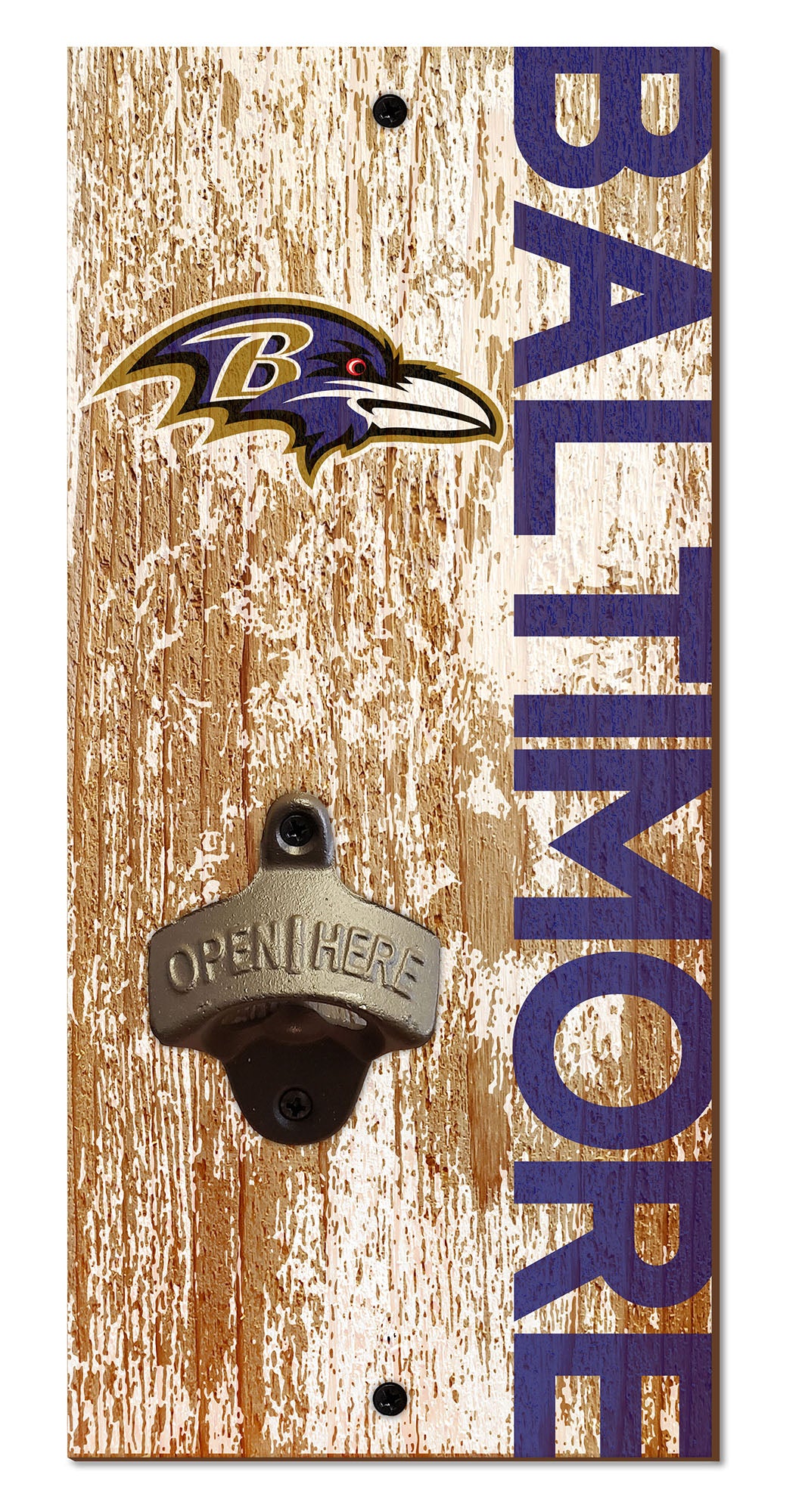 Baltimore Ravens Distressed Bottle Opener