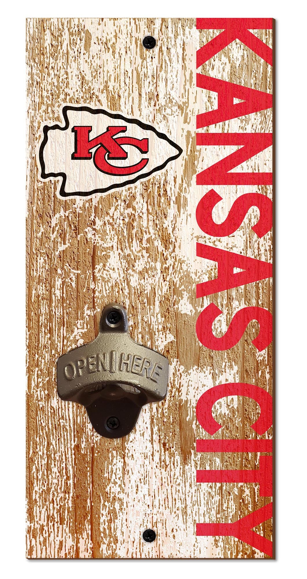Kansas City Chiefs Distressed Bottle Opener
