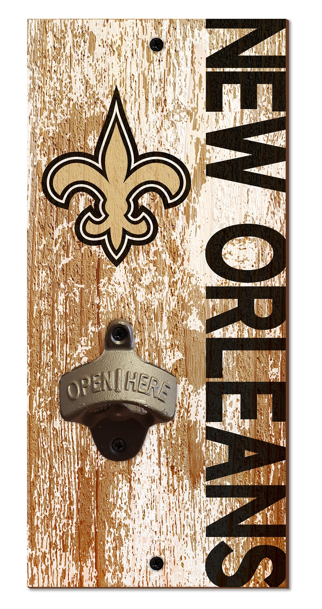 New Orleans Saints Distressed Bottle Opener