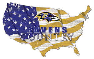Baltimore Ravens USA Shape Flag Cutout