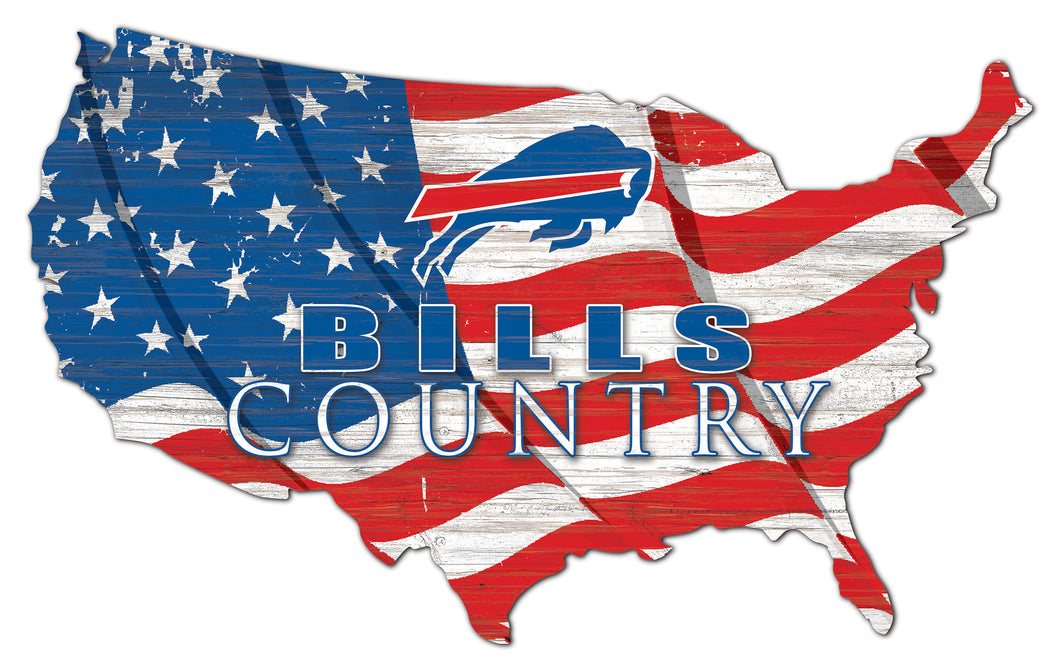 Buffalo Bills USA Shape Flag Cutout