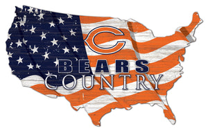 Chicago Bears USA Shape Flag Cutout