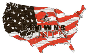 Cleveland Browns USA Shape Flag Cutout