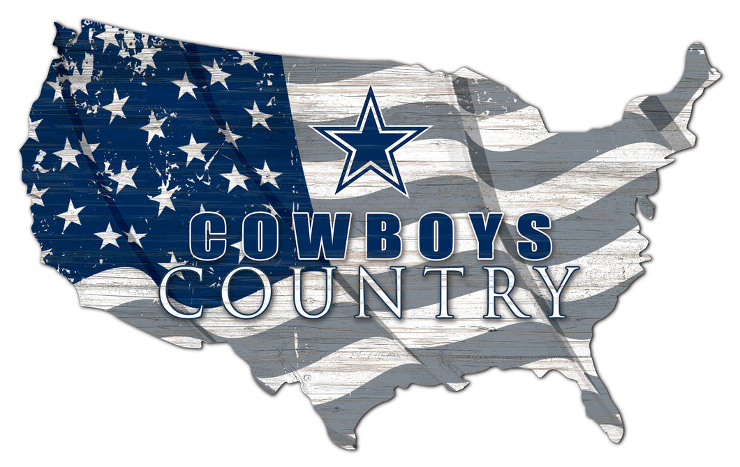 Dallas Cowboys USA Shape Flag Cutout