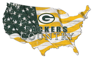 Green Bay Packers USA Shape Flag Cutout