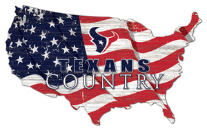 Houston Texans USA Shape Flag Cutout
