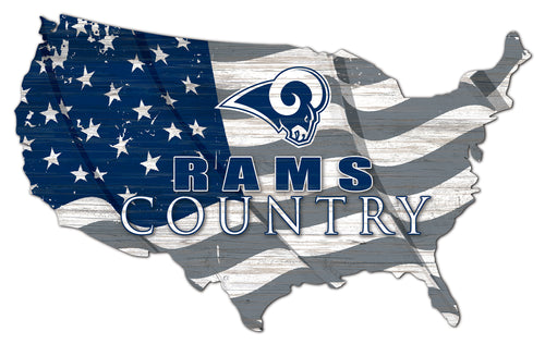 Los Angeles Rams USA Shape Flag Cutout