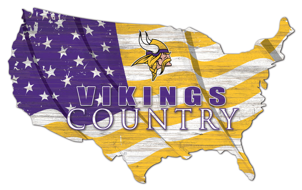 Minnesota Vikings USA Shape Flag Cutout