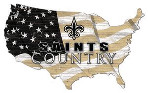 New Orleans Saints USA Shape Flag Cutout