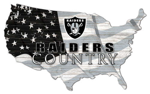 Oakland Raiders USA Shape Flag Cutout, Las Vegas Raiders USA Shape Flag Cutout