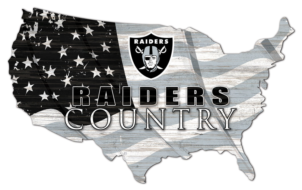 Oakland Raiders USA Shape Flag Cutout, Las Vegas Raiders USA Shape Flag Cutout