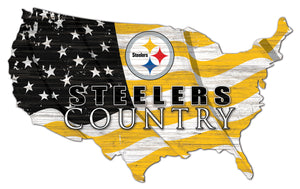 Pittsburgh Steelers USA Shape Flag Cutout