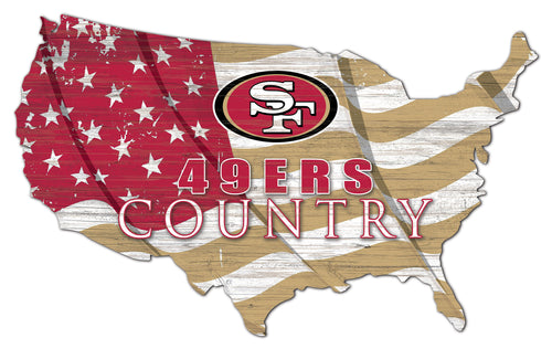 San Francisco 49ers USA Shape Flag Cutout